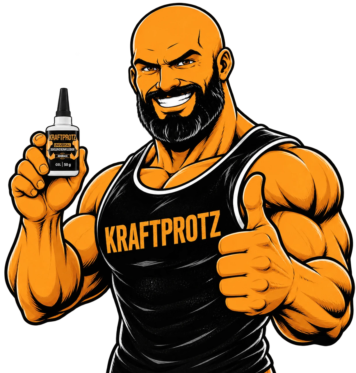 KRAFTPROTZ Maskottchen mit Sekundenkleber